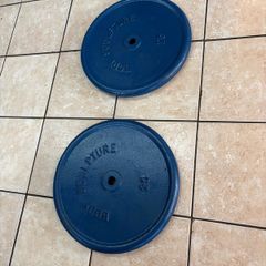 25kg X 2 = 50kg Metal Lifetime Weightlifting Plate, 1 Inch Standard, Common Type!