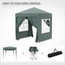 2x2m Popup Gazebo Marquee Party Tent Pavilion Green with 4 Sides Image 8