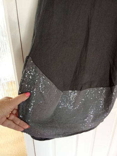 Linen Dress with Sequins