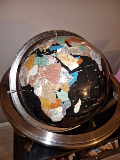 Multi gemstone handmade Globe with compass