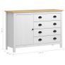 Sideboard Hill Range White 120x40x80 cm Solid Pine Wood Image 7