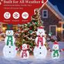 48 in 4-Piece 2D Lighted Snowman Family Outdoor Christmas Decorations, 100 LED Yard Display with Stakes and Zip Ties for Lawn, Porch, Garden and Indoor Holiday Decor Image 4