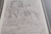 Diarmuid Mac Gabhann  framed print of Joyce' Tower Sandy cove Dublin Lithograph 3/75 Signed print.