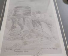 Diarmuid Mac Gabhann  framed print of Joyce' Tower Sandy cove Dublin Lithograph 3/75 Signed print.