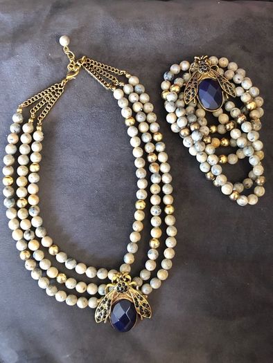 pearl necklace and bracelet set