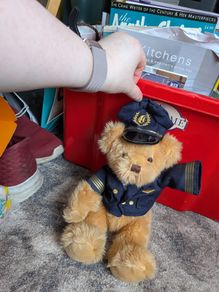 Pilot teddy bear in uniform