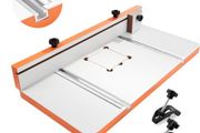 Drill Press Table, 605 x 300 mm, Worktable with an Adjustable Fence and Stop Block, Highly Compatible T-Slots, MDF Tabletop, Built-In Scale, Support Multiple Clamps and Vises, for Drill Presses