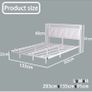 Floating Double Bed Frame with Upholstered Headboard Storage, White 135x190cm Metal Bed Frame with LED Lights & USB Charging Station, 4ft6 Platform Bed, Heavy Duty Metal Slats, Noise Free Image 9