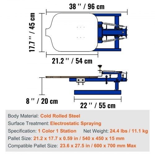 1 Color 1 Station Silk Screening Screenprint Press Screen Printing Machine