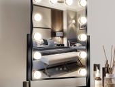Hollywood Makeup Mirror with Lights, Vanity Mirror with 12 LED Bulbs, 3 Color Modes, 13.9 x18.5 inch, 360 Rotating Light Up Dressing Table Mirror for Tabletop Black
