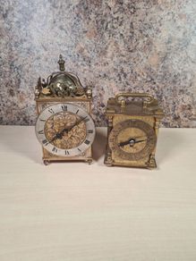 vintage brass clocks mantel lantern carriage Junghans ato mat Smiths of England