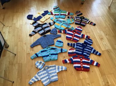 Baby cardigan and hat sets