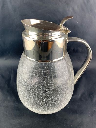 Mid Century crackled glass jug