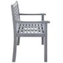 3-Seater Garden Bench 150 cm Grey Solid Eucalyptus Wood Image 4