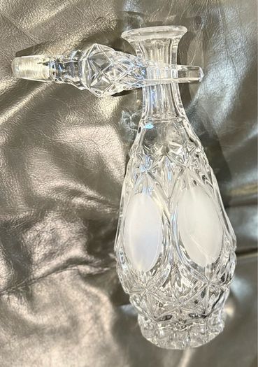 15 1/2" tall, hand cut lead crystal spirits decanter.