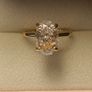 Yellow Gold plated Sterling Silver 3ct. Oval brilliant Diamond Simulant Ring Image 9