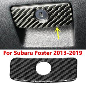 Carbon Fiber Dashboard Storage Box Handle Trim For Subaru Forester 2013-2019