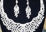 Bride's Designer Crystal Neck Piece and Earrings