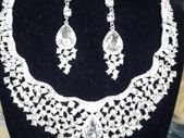 Bride's Designer Crystal Neck Piece and Earrings