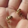 Vintage knot earrings made of 925 sterling silver with gold plating. Image 4