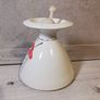 Louis Mulcahy Oil Lamp White Floral Hand Made Painted Irish Pottery With Wick Image 3