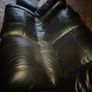 Black leather recliner sofa Image 8