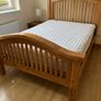 Oak Bed Double & Mattress Image 2