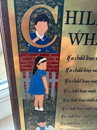 Children Learn What They Live- Brass Frame