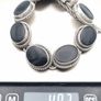 Vintage Signed Mexico Sterling Silver Onyx Chunky Bracelet Image 8