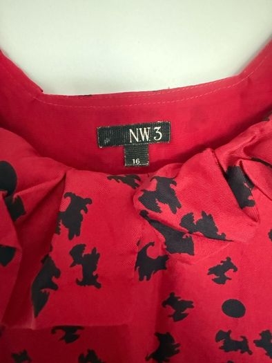 Hobbs Red & Black Dress Size 16