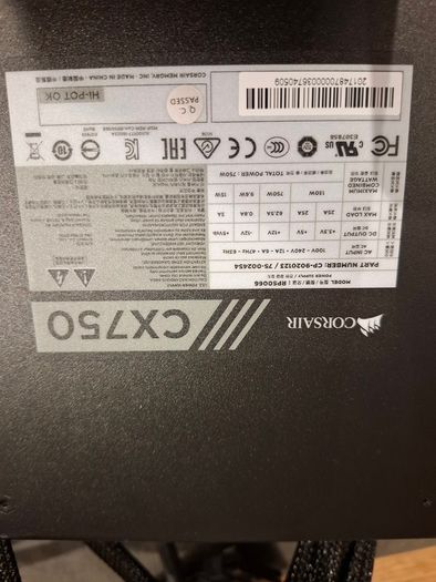Corsair CX750 750W Power Supply Unit