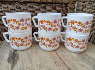 arcopal, French vintage, Vintage cups, Pyrex