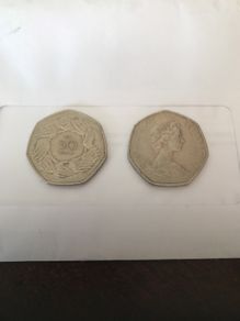 Old 50p coins.