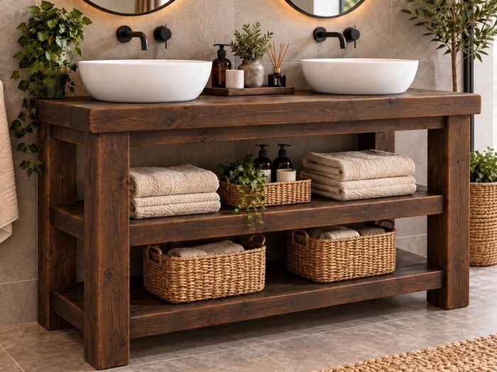Handmade Rustic Bathroom Vanity Unit