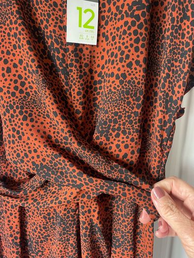 Bnwt primark animal print wide leg jumpsuit with wrap around detail size 12