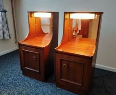 Retro bedside locker with matching headboard