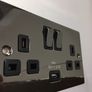 Black Nickel Twin Switched Sockets with USB Port Image 2