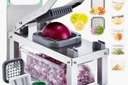 Vegetable Chopper Mandoline Slicer, All-in-1 Food Veggie Cutter with 9 Stainless Steel Blades, Cheese Grater Onion Potato Dicer with Container,Salad Spiralizer Kitchen Gadgets&amp;Essentials