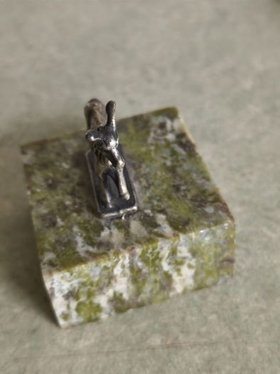 Donkey/mule figure on GREEN Connemara marble plate .
