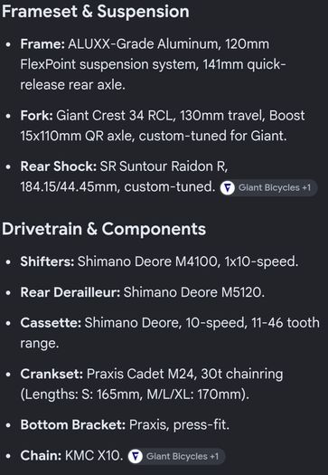Giant stance 2 Medium full suspension