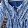 dress Zara blue & white long sleeve frilled detail playsuit medium Image 6