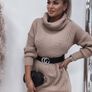 A striped sweater dress with a turtleneck Image 2