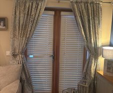 Home focus curtains x 2 sets and cushions poles and tie backs included