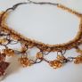 Hand Beaded Necklace & Ring /Amber Colour / A Nice Gift Image 5
