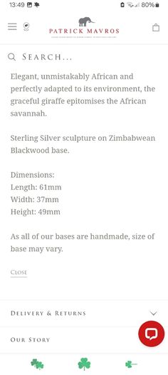 Sterling silver giraffe on Zimbabwean wood, by Patrick Mavros, D18 post 8e