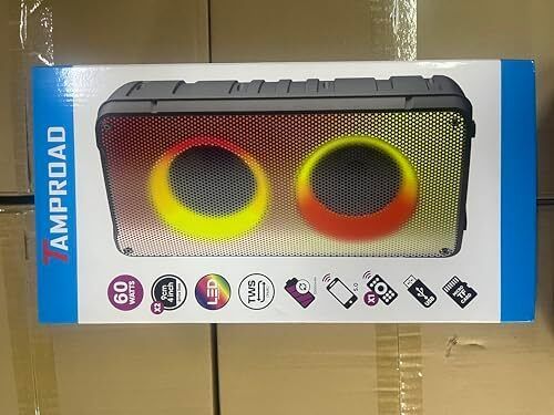 Bluetooth Speakers, 60W(80W Peak) Portable Loud Wireless Stereo Speaker with Rich Bass, Bluetooth 5.0, FM Radio, Colorful Lights, TWS Pairing, 10000mAh Battery, Outdoor Speaker for Home Party Gifts