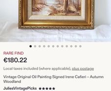 Original vintage 1960's oil painting by artist Irene Cafieri