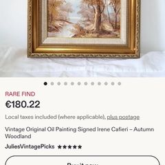 Original vintage 1960's oil painting by artist Irene Cafieri
