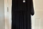 Black polka dot mesh dress