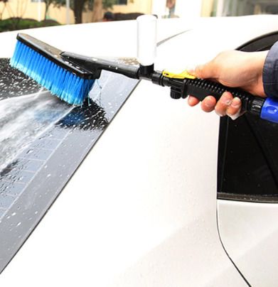 BRAND NEW Car Wash Brush Hose Adapter Vehicle Truck Cleaning Water Spray Nozzle Handle Brush Car Wash Sponges Tools Wheel Washing Brush